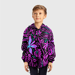 Ветровка с капюшоном детская Цветочная композиция Fashion trend, цвет: 3D-черный — фото 2