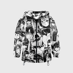 Ветровка с капюшоном детская Komi san pattern, цвет: 3D-черный
