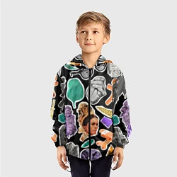 Ветровка с капюшоном детская Underground pattern Fashion trend, цвет: 3D-черный — фото 2