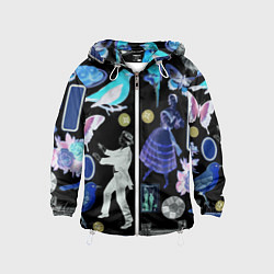Ветровка с капюшоном детская Underground pattern Fashion 2077, цвет: 3D-белый