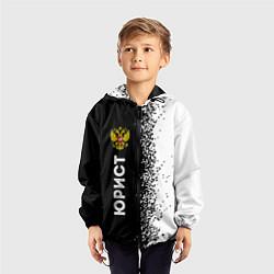 Ветровка с капюшоном детская Юрист из России и Герб Российской Федерации, цвет: 3D-черный — фото 2