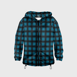 Ветровка с капюшоном детская Black and blue plaid, цвет: 3D-черный