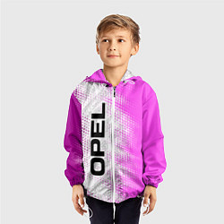Ветровка с капюшоном детская Opel pro racing: по-вертикали, цвет: 3D-белый — фото 2