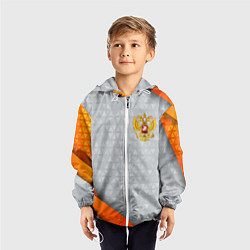 Ветровка с капюшоном детская Orange & silver Russia, цвет: 3D-белый — фото 2