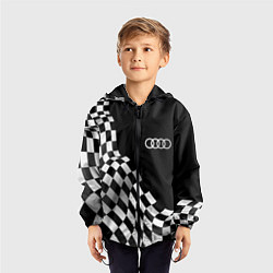Ветровка с капюшоном детская Audi racing flag, цвет: 3D-черный — фото 2