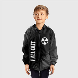 Ветровка с капюшоном детская Fallout glitch на темном фоне: надпись, символ, цвет: 3D-черный — фото 2