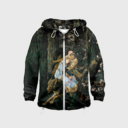 Ветровка с капюшоном детская Васнецов Иван царевич на Сером Волке, цвет: 3D-белый