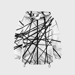 Ветровка с капюшоном детская Пересечение линий, цвет: 3D-черный