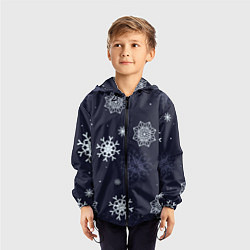 Ветровка с капюшоном детская Снежная ночь, цвет: 3D-черный — фото 2