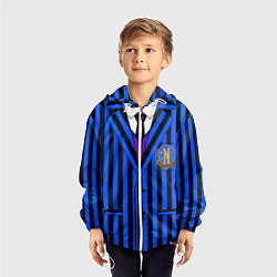 Ветровка с капюшоном детская Ученик академии Невермор: униформа, цвет: 3D-белый — фото 2
