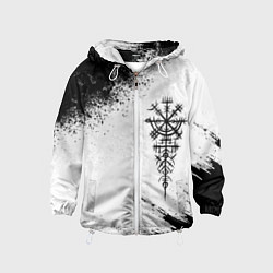 Ветровка с капюшоном детская Дерзкий рунический компас, цвет: 3D-белый