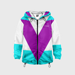 Ветровка с капюшоном детская В ретро стиле FIRM, цвет: 3D-черный