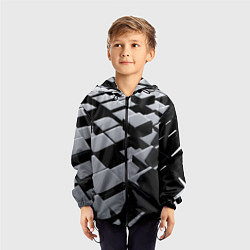 Ветровка с капюшоном детская Карбоновые грани черные, цвет: 3D-черный — фото 2