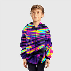 Ветровка с капюшоном детская Glitch colors, цвет: 3D-черный — фото 2