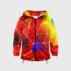 Ветровка с капюшоном детская Digital triangle abstract, цвет: 3D-черный