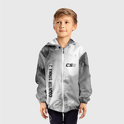 Ветровка с капюшоном детская Counter Strike 2 glitch на светлом фоне: надпись,, цвет: 3D-белый — фото 2