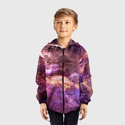 Ветровка с капюшоном детская Фиолетовое облако, цвет: 3D-черный — фото 2