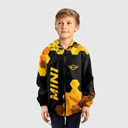 Ветровка с капюшоном детская Mini - gold gradient: надпись, символ, цвет: 3D-черный — фото 2