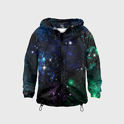 Ветровка с капюшоном детская Космос Звёздное небо, цвет: 3D-черный