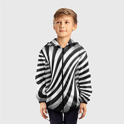 Ветровка с капюшоном детская Полосатая зебра, цвет: 3D-черный — фото 2