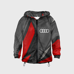 Ветровка с капюшоном детская Audi sports racing, цвет: 3D-черный