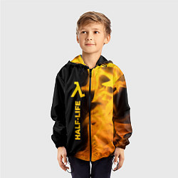 Ветровка с капюшоном детская Half-Life - gold gradient: по-вертикали, цвет: 3D-черный — фото 2