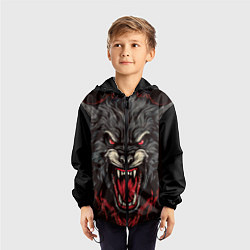 Ветровка с капюшоном детская Wolf fantasy, цвет: 3D-черный — фото 2