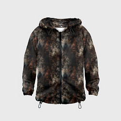 Ветровка с капюшоном детская Волки паттерн, цвет: 3D-черный