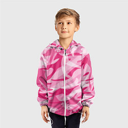 Ветровка с капюшоном детская Камуфляж в розовом, цвет: 3D-белый — фото 2