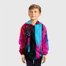 Ветровка с капюшоном детская Berserk - neon gradient: по-вертикали, цвет: 3D-черный — фото 2