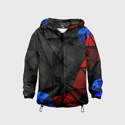 Ветровка с капюшоном детская Black blue red elements, цвет: 3D-черный