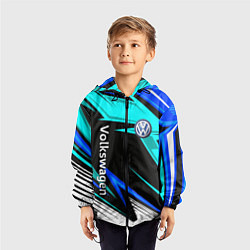 Ветровка с капюшоном детская Фольцваген - sport uniform, цвет: 3D-черный — фото 2