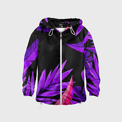 Ветровка с капюшоном детская Floral composition - neon, цвет: 3D-белый