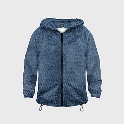 Ветровка с капюшоном детская Текстура джинсы, цвет: 3D-черный
