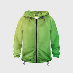 Ветровка с капюшоном детская Градиент - зеленый лайм, цвет: 3D-черный