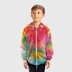 Ветровка с капюшоном детская Спектр акварели, цвет: 3D-белый — фото 2