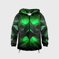 Ветровка с капюшоном детская Абстрактное царство зелени, цвет: 3D-черный