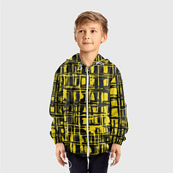Ветровка с капюшоном детская Смазанная краска чёрная и жёлтая, цвет: 3D-белый — фото 2