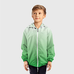 Ветровка с капюшоном детская Лесной сон 3d зеленый градиент, цвет: 3D-белый — фото 2