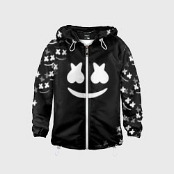 Ветровка с капюшоном детская Marshmello black collection, цвет: 3D-белый