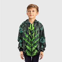 Ветровка с капюшоном детская Green slime, цвет: 3D-черный — фото 2