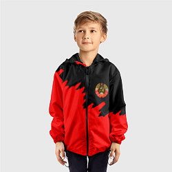Ветровка с капюшоном детская СССР красный стиль силы, цвет: 3D-черный — фото 2