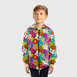 Ветровка с капюшоном детская Floral multicolour, цвет: 3D-черный — фото 2