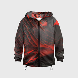 Ветровка с капюшоном детская Красная сеть на чёрном фоне, цвет: 3D-черный