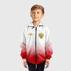 Ветровка с капюшоном детская Сборная России с точками, цвет: 3D-черный — фото 2