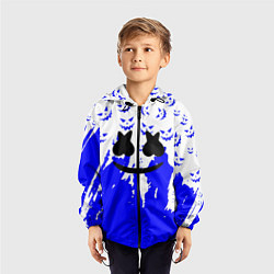 Ветровка с капюшоном детская Marshmello dj blue pattern music band, цвет: 3D-черный — фото 2