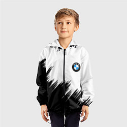 Ветровка с капюшоном детская BMW чёрные штрихи текстура, цвет: 3D-черный — фото 2