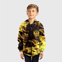 Ветровка с капюшоном детская Имперская Россия желтый огонь, цвет: 3D-черный — фото 2