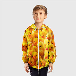 Ветровка с капюшоном детская С желтыми цыплятами, цвет: 3D-белый — фото 2