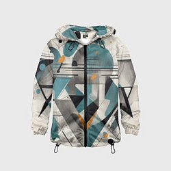 Ветровка с капюшоном детская Три человека авангард, цвет: 3D-черный